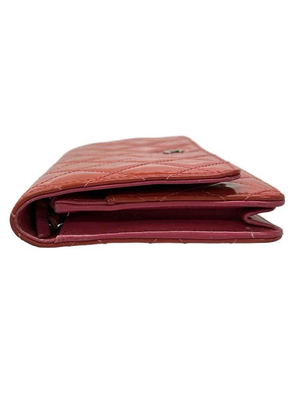 Chanel Wallet Quilted Pink Chain Silver Leather Shoulder